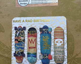 Skateboard Rad Birthday Greetings Card
