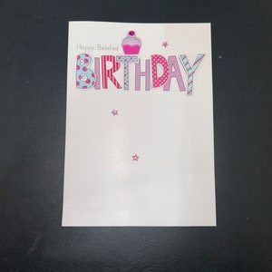 Happy Belated Birthday 3D Grußkarte