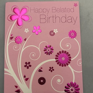 Cartão de Feliz Aniversário Atrasado