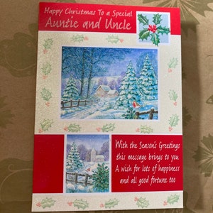 Auntie and Uncle Christmas Greetings Card