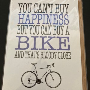 Joyeux anniversaire Vélo Cycle Anniversaire Carte vierge Carte de vœux d’anniversaire