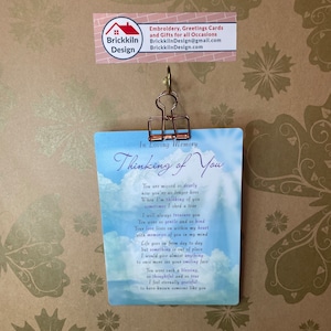 Carte en plastique A5 « In Love Memory Thinking of you »