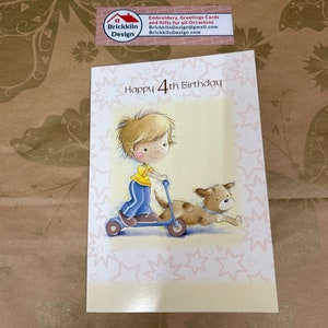 Biglietto d'auguri di buon 4° compleanno per bambini compleanno dei bambini