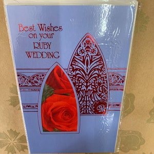 Cartão de felicitações de aniversário de casamento Ruby 40 anos
