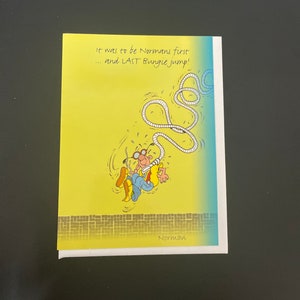Bungee jump funny birthday greetings card