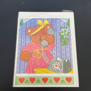 Carte de voeux ours téléphone