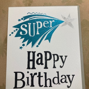Cartão de felicitações de feliz aniversário Super Star