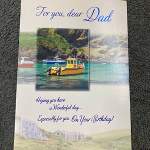 Carte de voeux joyeux anniversaire papa bateau