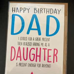 Feliz cumpleaños papá hija niños tarjeta de felicitación