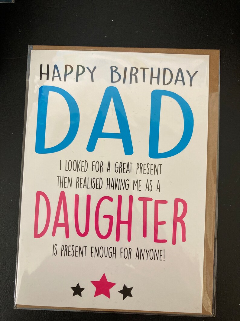 Happy Birthday Dad Daughter Children Greetings Card - Etsy