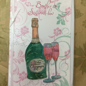 Biglietto di auguri grande 3D per l'anniversario di matrimonio di fratello e cognata