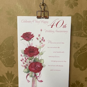 Cartão de felicitações de aniversário de casamento Ruby