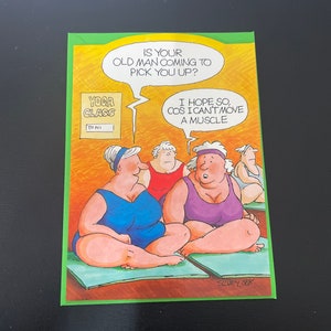 Yoga Funny Happy Birthday Greetings Card