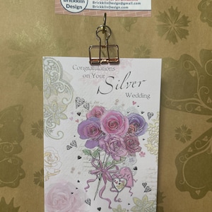 Carte de voeux joyeux anniversaire de mariage en argent 25 ans