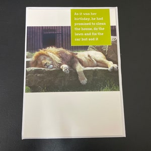 Lion funny birthday greetings card