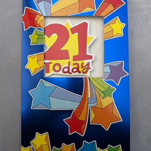 Extra grote wenskaart 21e verjaardag