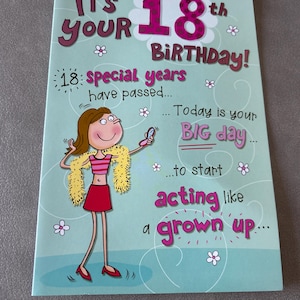 Tarjeta de felicitación especial para el 18.º cumpleaños