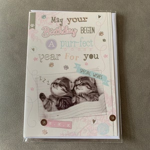 Chaton Joyeux anniversaire Carte de vœux