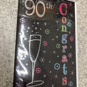 Happy 90th Birthday Greetings Card Adult birthday Large Card