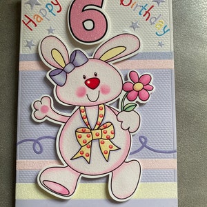 Joyeux 6ème anniversaire 3D Carte de vœux enfants anniversaire des enfants