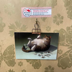 Tarjeta de felicitación de gato gordo