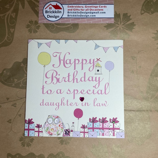 Daughter in Law Happy Birthday Greetings Card