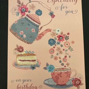 Spécialement pour vous Tea Happy Birthday Greetings Card