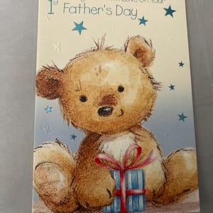 Glückliche 1. Vatertag Daddy Grußkarte