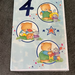 Buon 4 ° compleanno Biglietto di auguri bambini compleanno