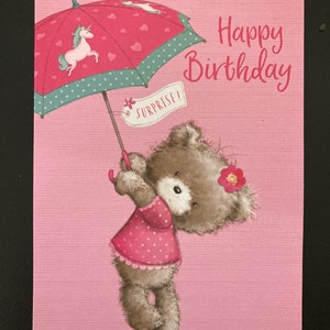 Cartão de Saudações Urso Surpresa Feliz Aniversário