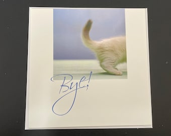 Bye blank cat greetings card