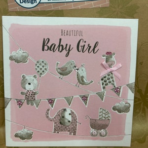Nouvelle carte de voeux de bébé fille 3D