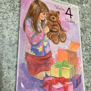 Biglietto di auguri di buon 4° compleanno per bambini