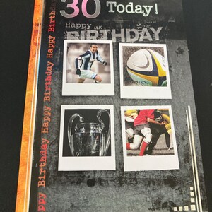 "Happy 30th Birthday Grußkarte ""Rugby""."