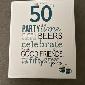 Carte de voeux joyeux 50e anniversaire