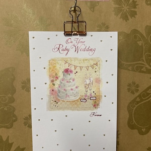 Cartão de felicitações de aniversário de casamento Ruby