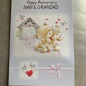 Tarjeta de felicitación de feliz aniversario de boda de Nan y abuelo