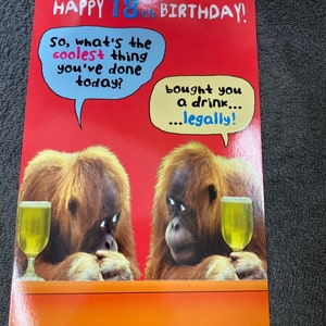 Alles Gute zum 18. Geburtstag Große Karte Rude Lustige Grüße Karte
