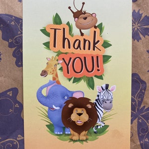 Tarjeta de felicitación de animales gracias
