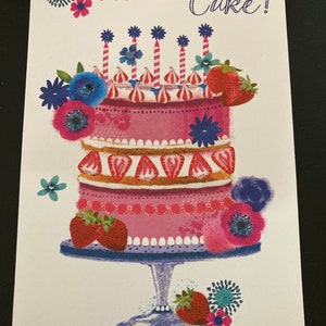 Gâteau d'anniversaire Carte de voeux de joyeux anniversaire