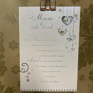 Biglietto di auguri per l'anniversario di mamma e papà