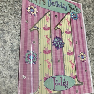 Happy 11th Birthday Greetings Card kids children birthday