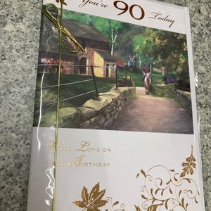 Happy 90th Birthday Greetings Card Adult birthday Large Card