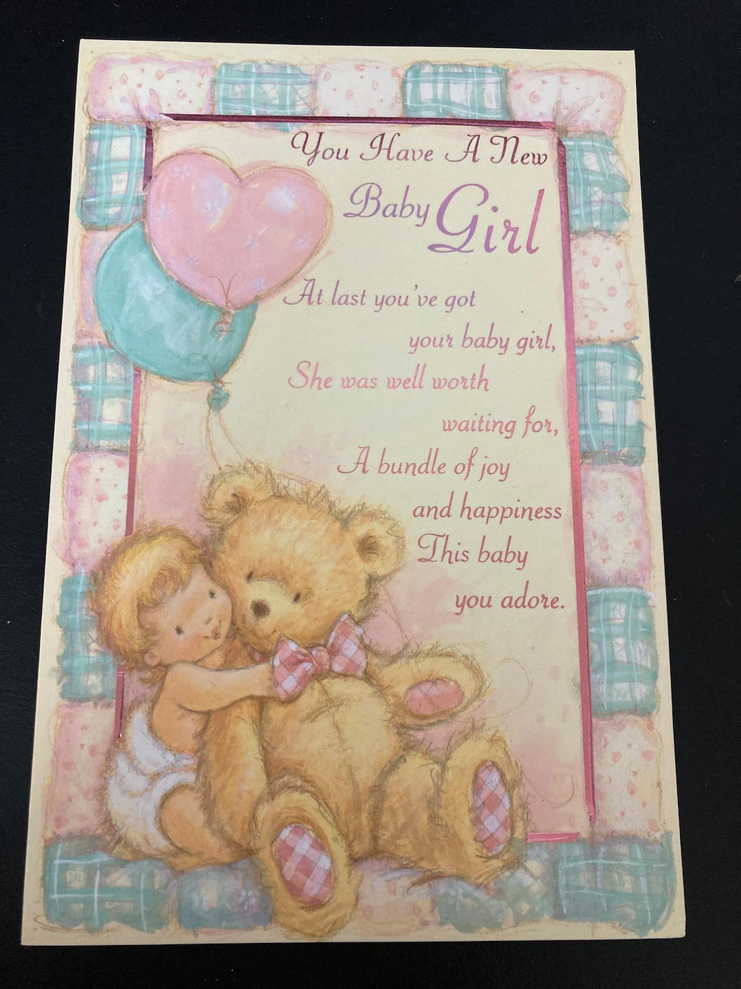 New Baby Girl Greetings Card Etsy