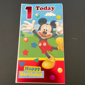 Carte de voeux pour le 1er anniversaire de Mickey Mouse