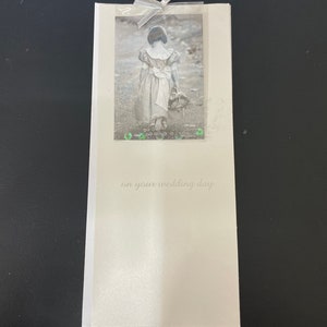 No cartão de felicitações do dia do seu casamento