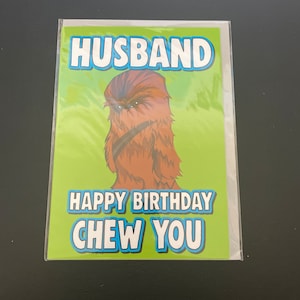 Carte de voeux d'anniversaire de mari Chewbacca