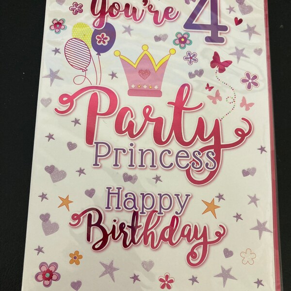 4th Birthday Princess Card - Etsy