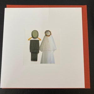 Felice paio Matrimonio Giorno Sposa e Sposo Biglietto di Auguri