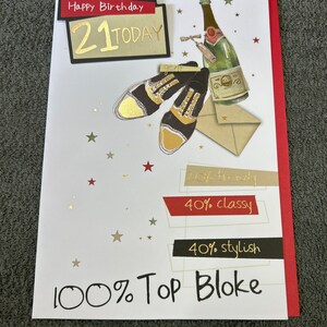 21ème anniversaire Top Bloke 3D Grande carte de vœux